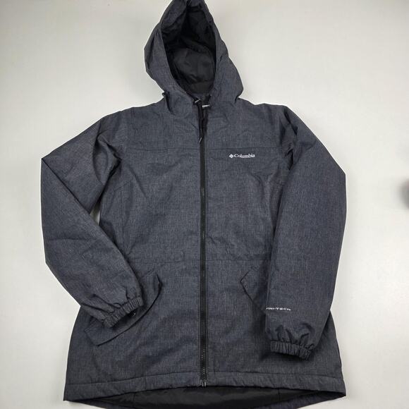 Columbia Jacket Womens Medium Gray Omni-Tech Hooded Insulated Parka Waterproof - Picture 1 of 14